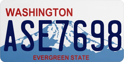 WA license plate ASE7698