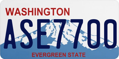 WA license plate ASE7700