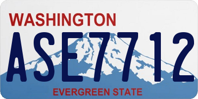WA license plate ASE7712