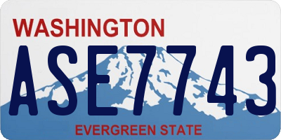 WA license plate ASE7743