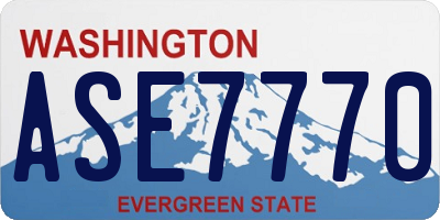 WA license plate ASE7770
