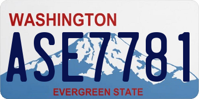 WA license plate ASE7781