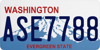 WA license plate ASE7788