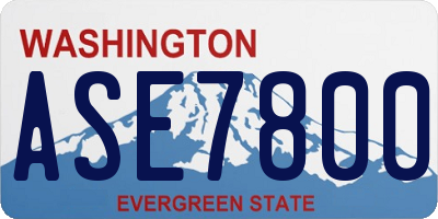WA license plate ASE7800
