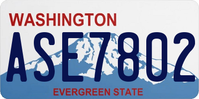 WA license plate ASE7802