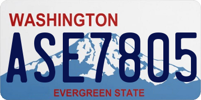 WA license plate ASE7805