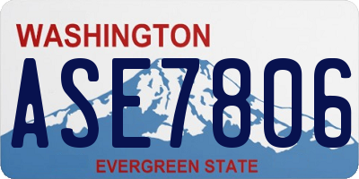 WA license plate ASE7806