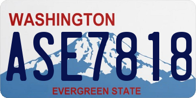 WA license plate ASE7818