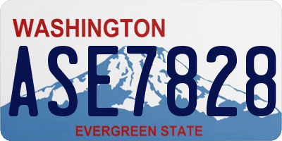 WA license plate ASE7828