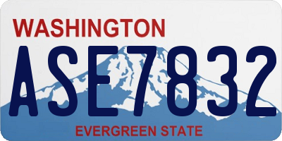 WA license plate ASE7832