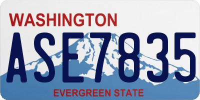 WA license plate ASE7835