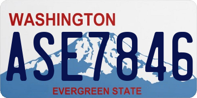 WA license plate ASE7846