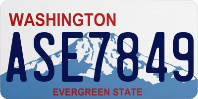 WA license plate ASE7849