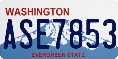 WA license plate ASE7853