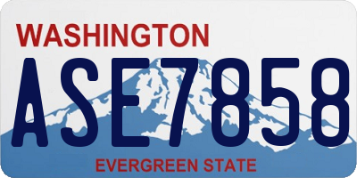 WA license plate ASE7858