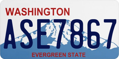 WA license plate ASE7867