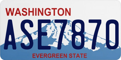 WA license plate ASE7870