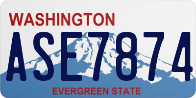 WA license plate ASE7874