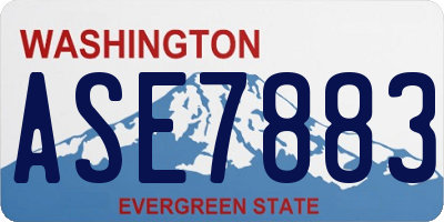 WA license plate ASE7883