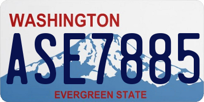 WA license plate ASE7885