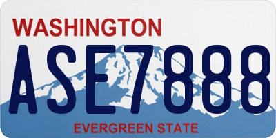 WA license plate ASE7888