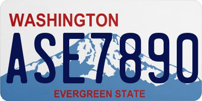 WA license plate ASE7890