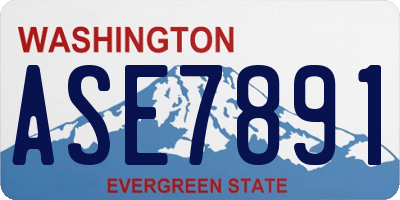 WA license plate ASE7891