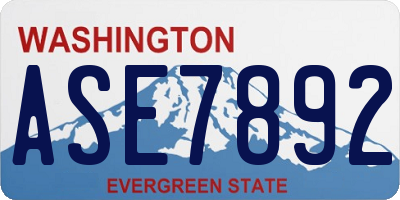 WA license plate ASE7892