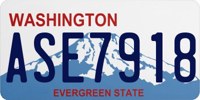 WA license plate ASE7918