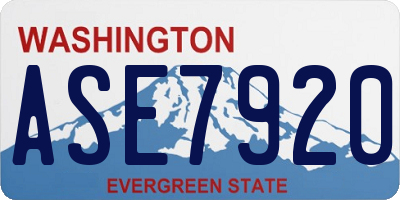 WA license plate ASE7920