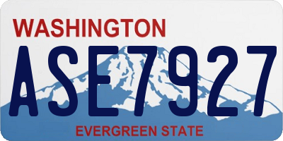 WA license plate ASE7927
