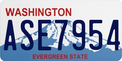 WA license plate ASE7954