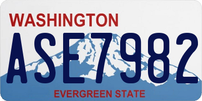 WA license plate ASE7982