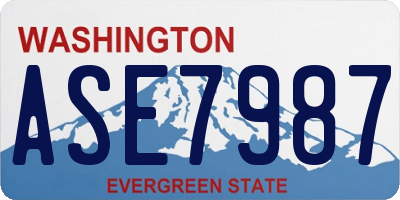 WA license plate ASE7987