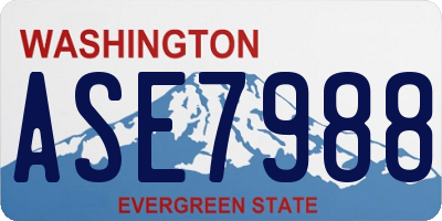 WA license plate ASE7988