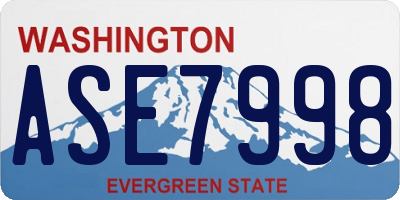 WA license plate ASE7998
