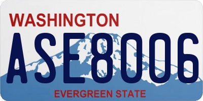 WA license plate ASE8006