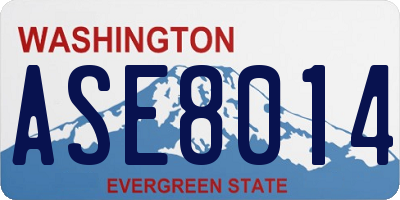 WA license plate ASE8014