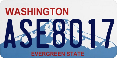 WA license plate ASE8017