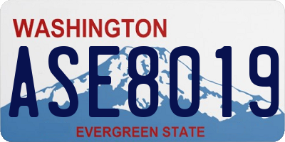 WA license plate ASE8019