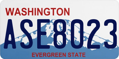 WA license plate ASE8023