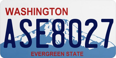 WA license plate ASE8027