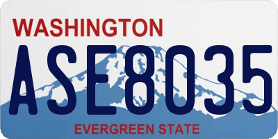 WA license plate ASE8035