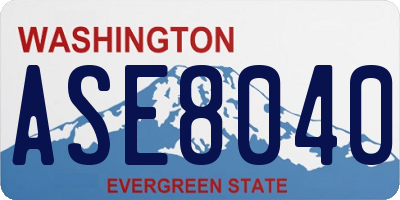 WA license plate ASE8040