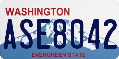 WA license plate ASE8042
