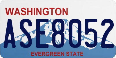 WA license plate ASE8052
