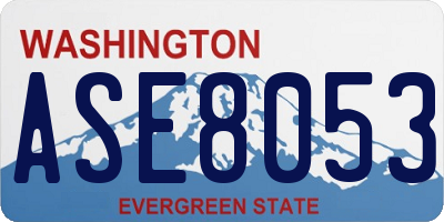 WA license plate ASE8053