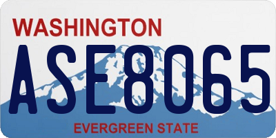 WA license plate ASE8065