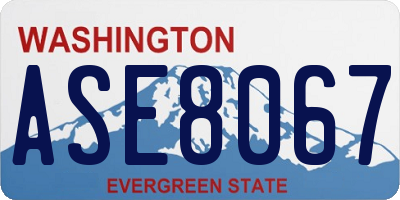 WA license plate ASE8067