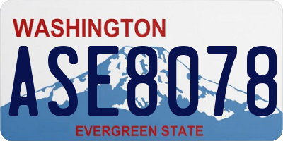 WA license plate ASE8078